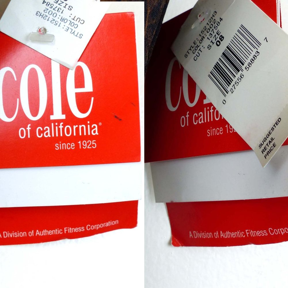 Cole of California VTG 90s Snake Brown Skirted Swim Suit One Piece Women 8 NWT - Picture 4 of 12